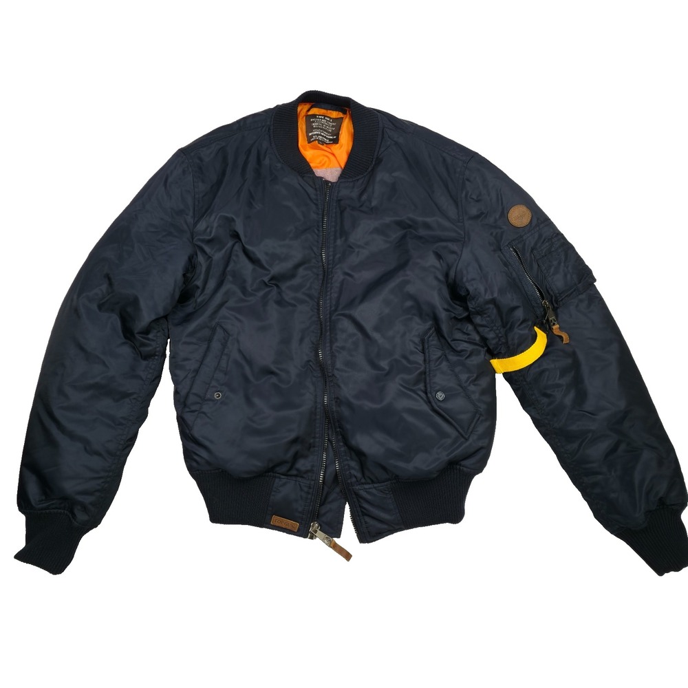 Top Gun Official Government Bomber Jacket Tomcat MA-1 Men's‎ Sz L Navy Blue